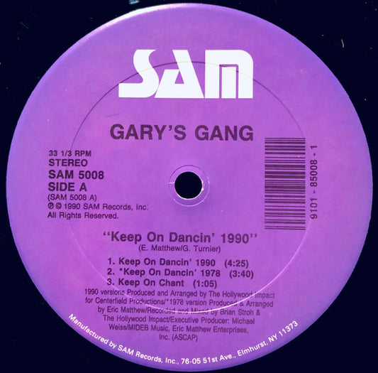 Gary's Gang : Keep On Dancin' 1990 (12")