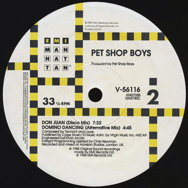 Pet Shop Boys : Domino Dancing (12", Single)