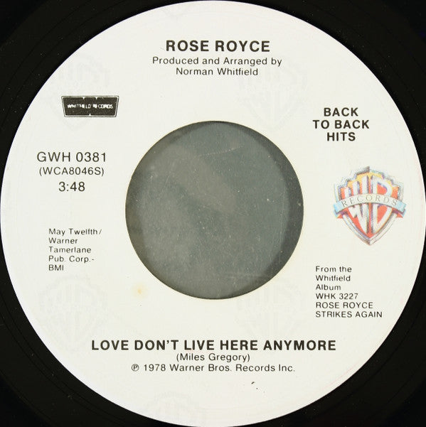 Rose Royce : Wishing On A Star / Love Don't Live Here Anymore (7", RE)