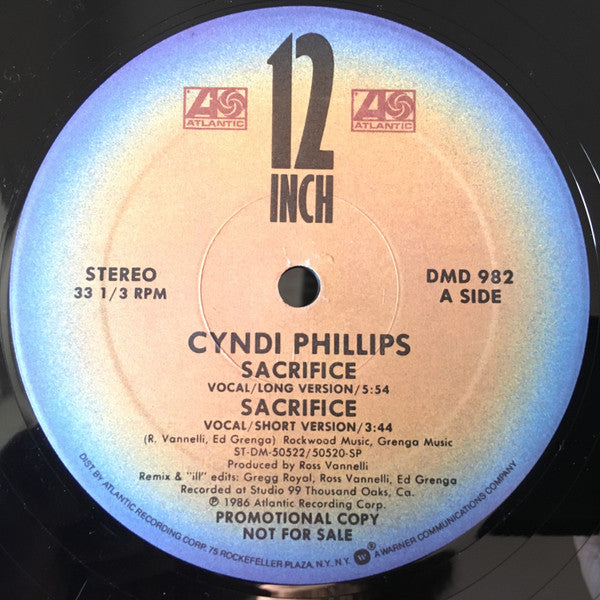 Cyndi Phillips : Sacrifice (12", Single, Promo, SRC)