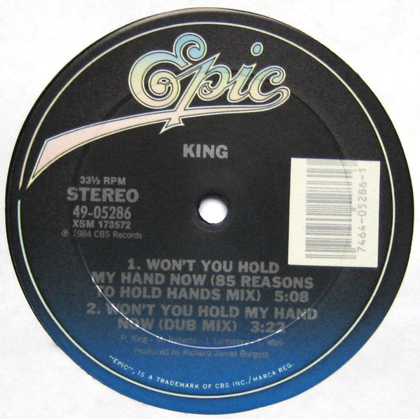 King : Won't You Hold My Hand Now (Heavy Times Mix) (12", Single, Pit)