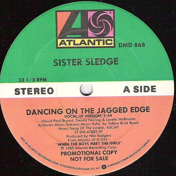 Sister Sledge : Dancing On The Jagged Edge (12", Maxi, Promo)