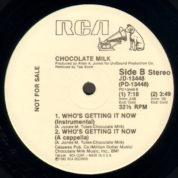 Chocolate Milk (2) : Who's Getting It Now (12", Promo)
