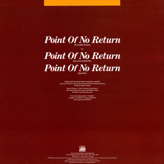 Nu Shooz : Point Of No Return (Extended Version) (12", Spe)