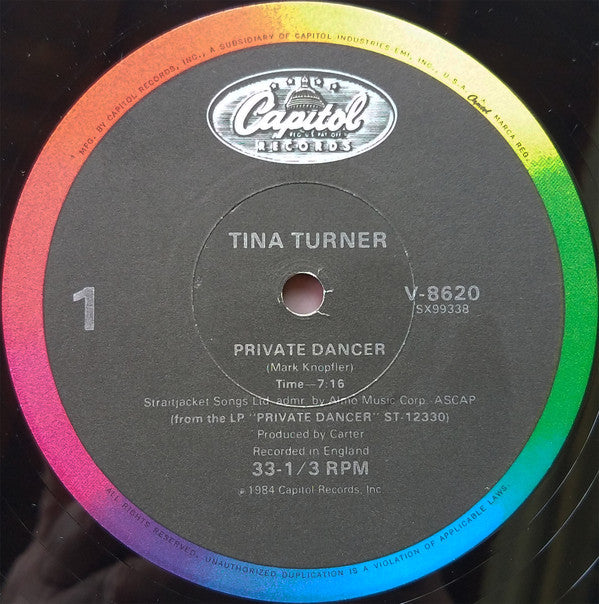 Tina Turner : Private Dancer (12", Single, Jac)