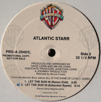 Atlantic Starr : Thankful / Let The Sun In (12", Promo)