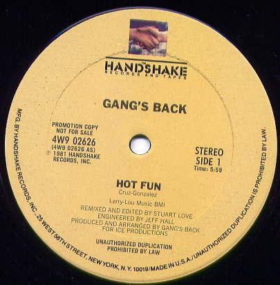 Gang's Back : Hot Fun (12", Promo)