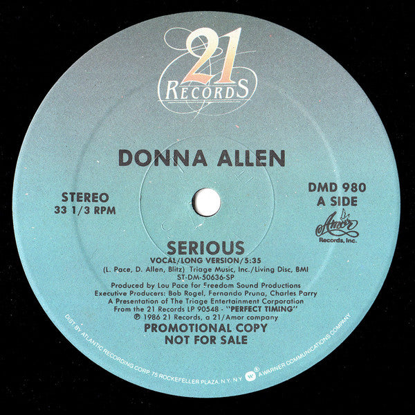 Donna Allen : Serious (12", Single, Promo)