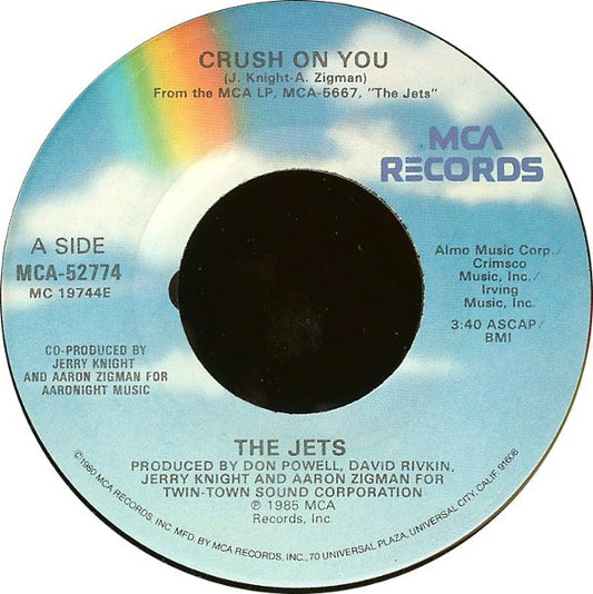 The Jets : Crush On You (7", Single, Glo)