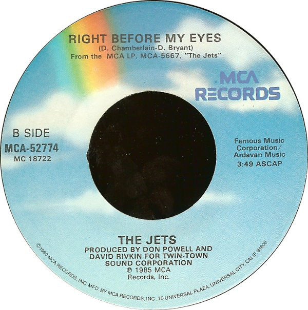 The Jets : Crush On You (7", Single, Glo)