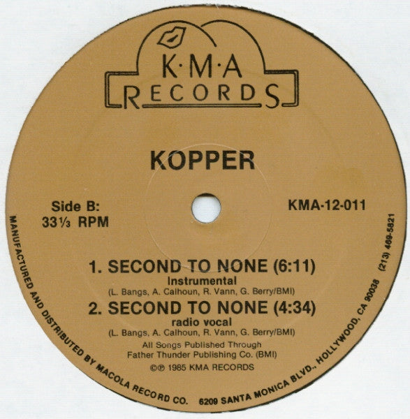 Kopper (2) : Second To None (12")