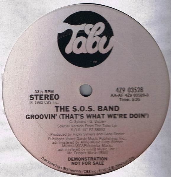 The S.O.S. Band : Groovin' (That's What We're Doin') (12", Promo)