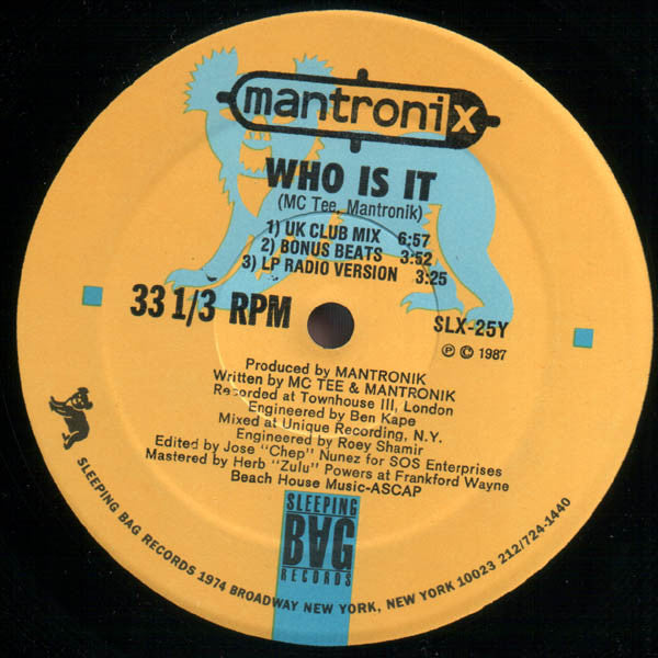 Mantronix : Who Is It? (12", Single)