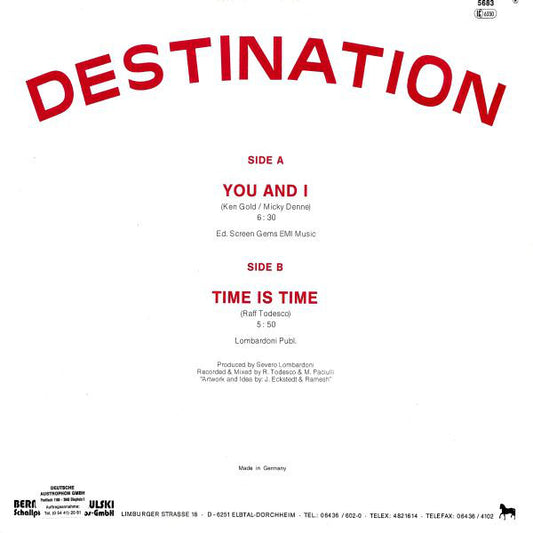 Destination (6) : You And I (12", Maxi)