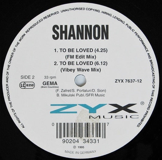 Shannon : It's Got To Be Love / To Be Loved (12")