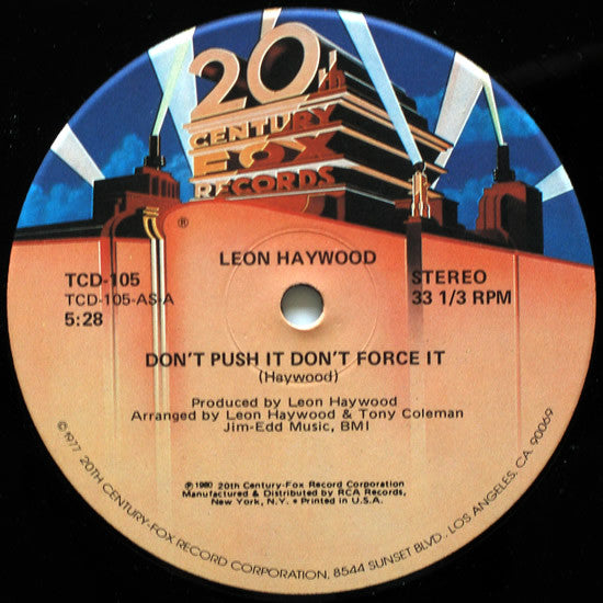 Leon Haywood : Don't Push It Don't Force It (12", Ind)