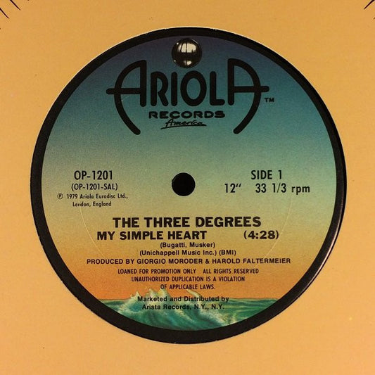 The Three Degrees : My Simple Heart (12", Promo, Ter)