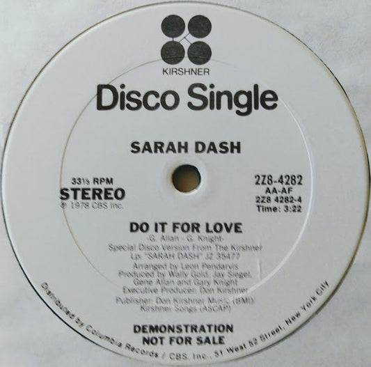 Sarah Dash : (Come And Take This) Candy From Your Baby (12", Single, Promo)