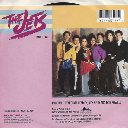The Jets : Make It Real (7", Single, Pin)