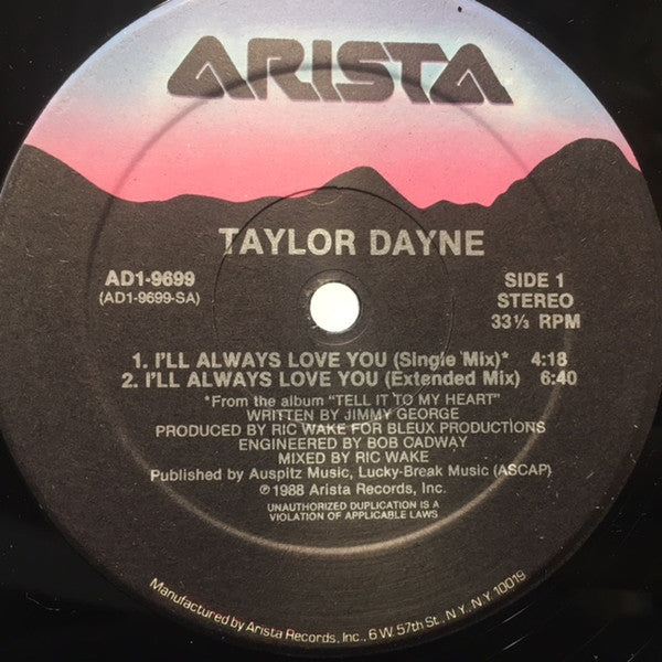 Taylor Dayne : I'll Always Love You (12")