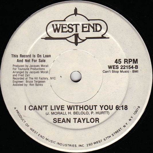 Sean Taylor : Come Back To Me (12", Single, Promo)