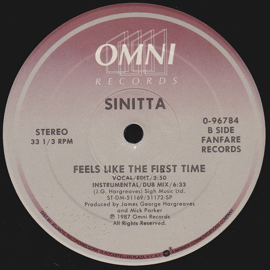 Sinitta : Feels Like The First Time (12")