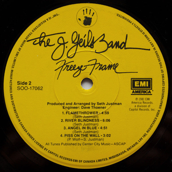 The J. Geils Band : Freeze Frame (LP, Album)