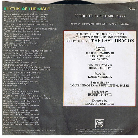 DeBarge : Rhythm Of The Night (7")