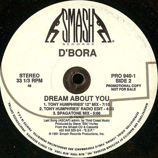 D'Bora : Dream About You (12", Promo)