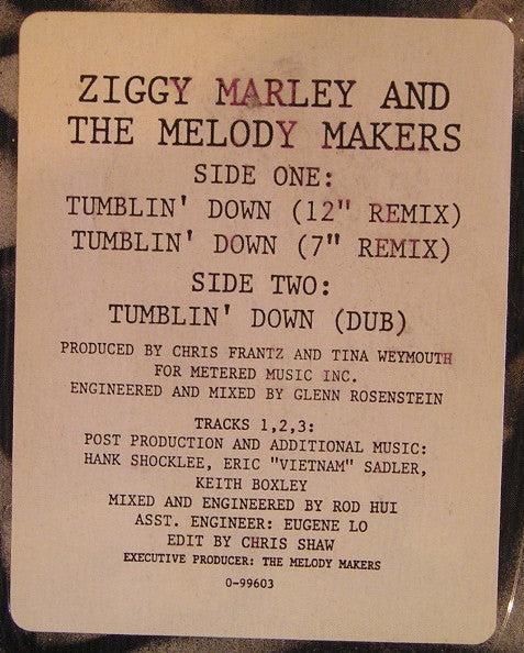 Ziggy Marley And The Melody Makers : Tumblin' Down (12")