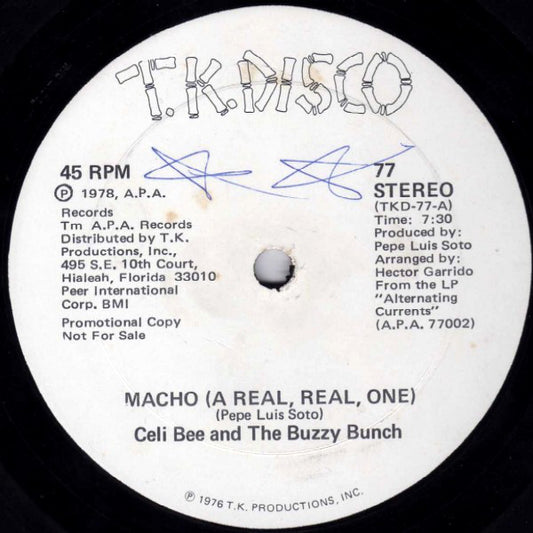 Celi Bee & The Buzzy Bunch : Macho (A Real, Real, One) / Alternating Currents (12", Promo)