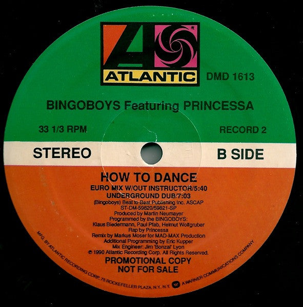 Bingoboys Featuring Princessa (2) : How To Dance (2x12", Promo, Col)