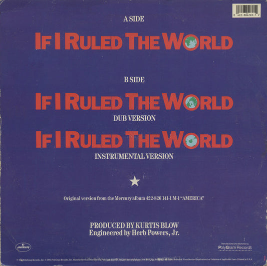 Kurtis Blow : If I Ruled The World (12")