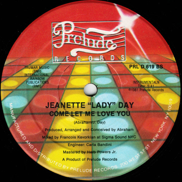 Jeanette "Lady" Day : Come Let Me Love You (12")