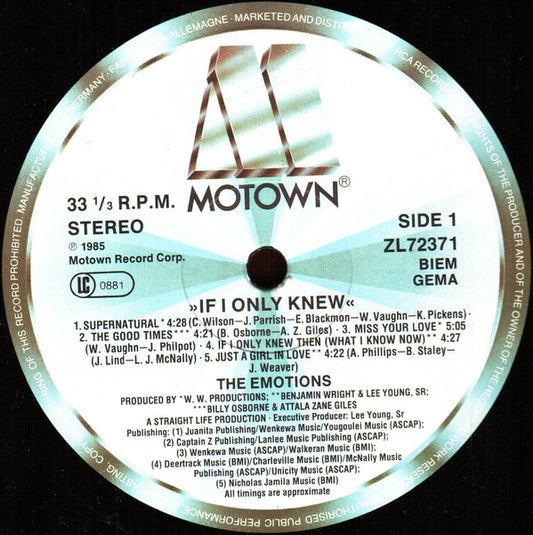The Emotions : If I Only Knew (LP, Album)