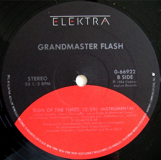 Grandmaster Flash : Sign Of The Times (12")