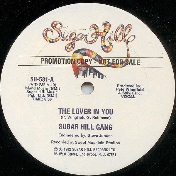 Sugarhill Gang : The Lover In You (12", Promo)