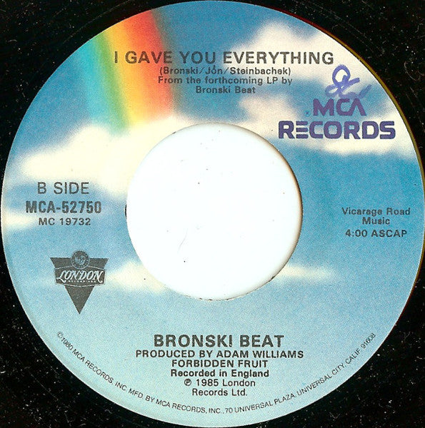 Bronski Beat : Hit That Perfect Beat (7", Single, Glo)