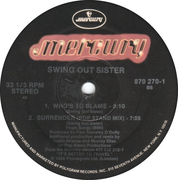 Swing Out Sister : Surrender (12")