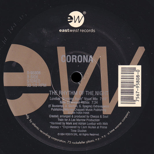 Corona : The Rhythm Of The Night (12")