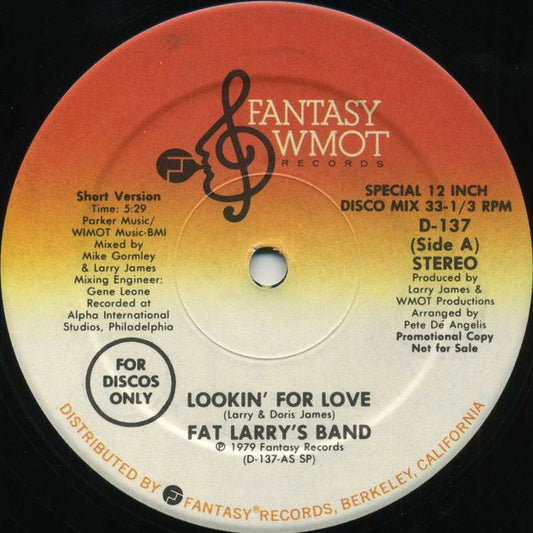 Fat Larry's Band : Lookin' For Love (12", Promo)