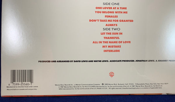 Atlantic Starr : All In The Name Of Love (LP, Album, Club)