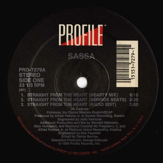 Sassa : Straight From The Heart (12")