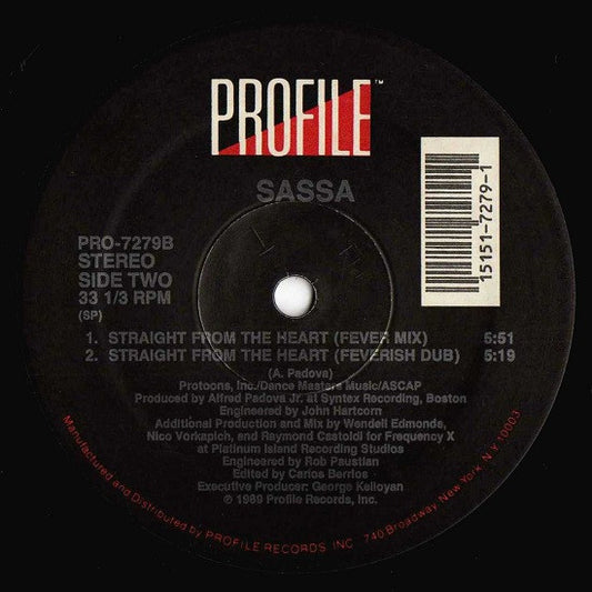 Sassa : Straight From The Heart (12")