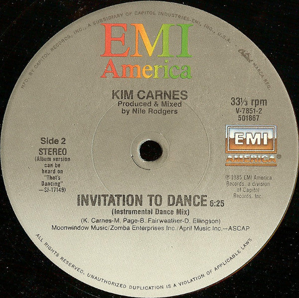 Kim Carnes : Invitation To Dance (12", Single)