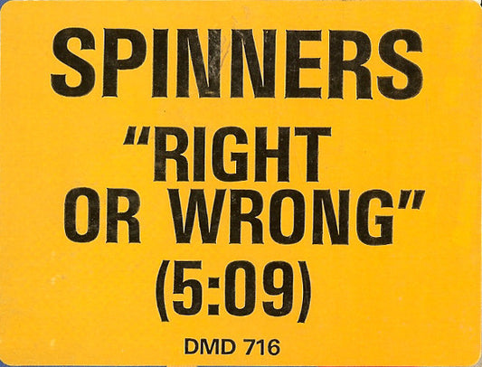Spinners : Right Or Wrong (12", Maxi, Promo)