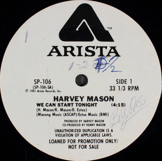 Harvey Mason : We Can Start Tonight (12", Promo)