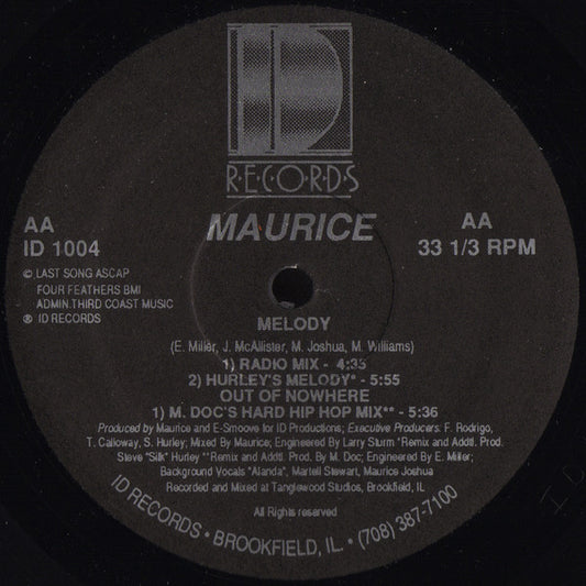 Maurice Joshua : Out Of Nowhere / Melody (12")