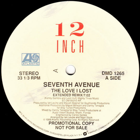 Seventh Avenue : The Love I Lost (12", Single, Promo)