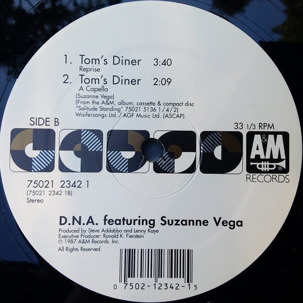D.N.A.* Featuring Suzanne Vega : Tom's Diner (12", Single)
